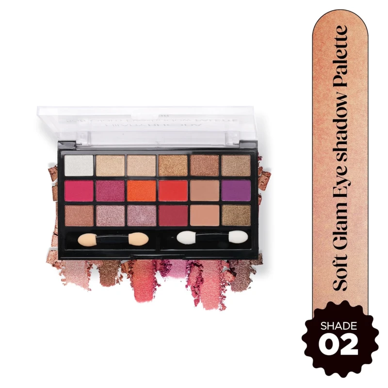 Hilary Rhoda Soft Glam Eyeshadow Palette | Highly Pigmented & Long Lasting Eyeshadow Palette | Matte & Shimmer Finish | 18 Shades (Multicolor - Shade 2) thumbnail 2